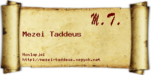 Mezei Taddeus névjegykártya